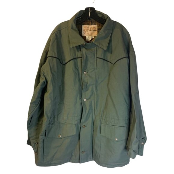 VTG Men's Three Strays Ranch Brand Jacket Size XXL Full Zip Canvas Flannel Lined